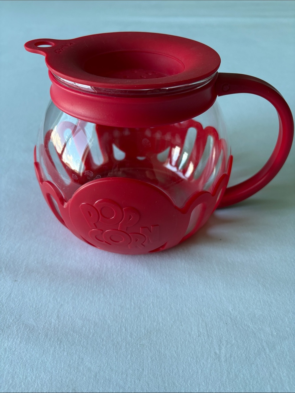 Red Silicone-Accented Popcorn Maker and Serving Bowl